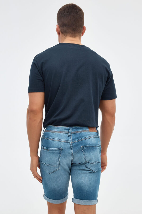 Inside Skinny denim Bermuda shorts blue