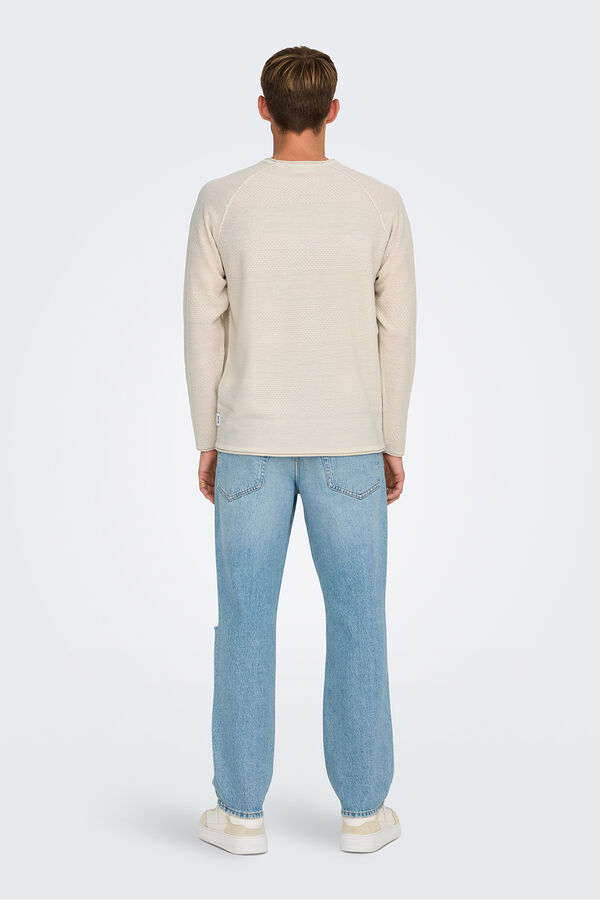 Only & Sons Camisola gola redonda. cinzento