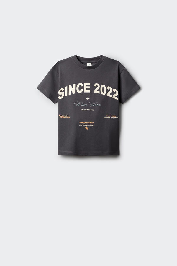 Springfield Kids Dečija print majica kratkih rukava Siva