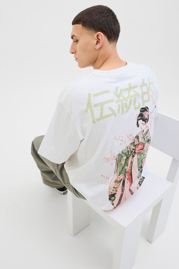 Jack & Jones Camiseta back print blanco