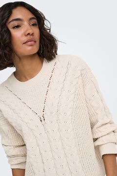 Only Jersey punto trenzado y calado gris
