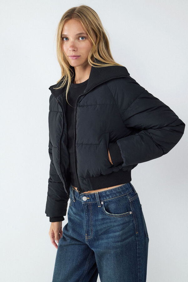 Balmohk Abrigo puffy cropped negro