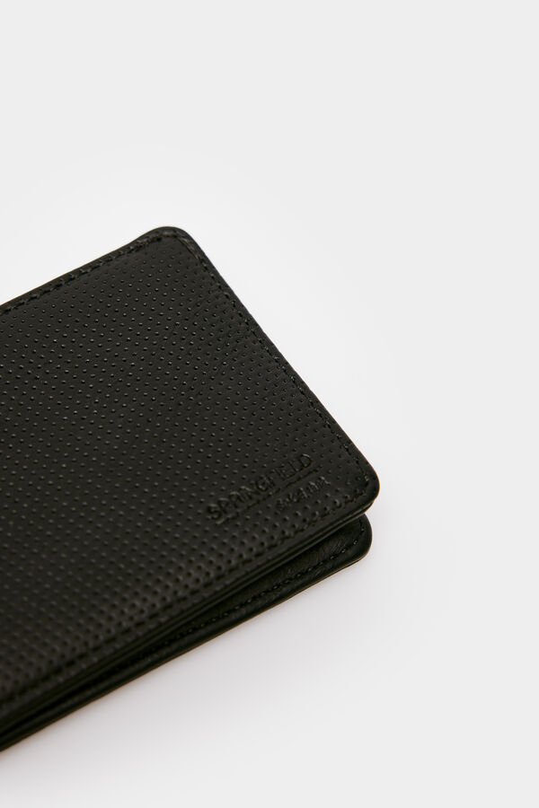 Springfield Portefeuille basique effet cuir avec détail microperforé noir