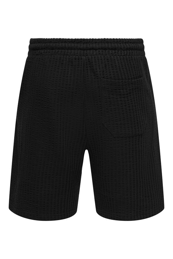 Only & Sons Textured Bermuda shorts black