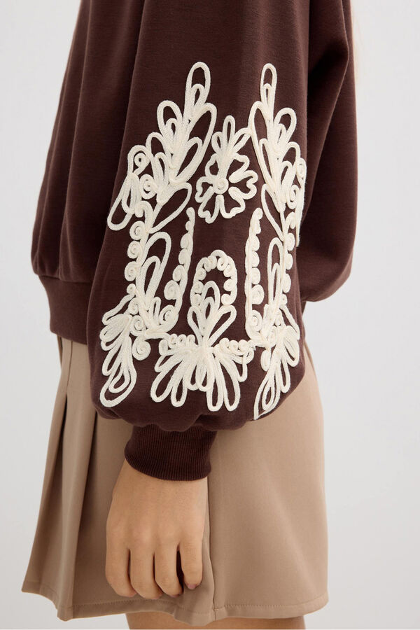 Inside Sudadera cuello redondo marr&oacute;n