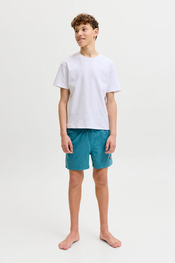 Jack & Jones Junior Ba&ntilde;ador con cintura el&aacute;stica turquesa