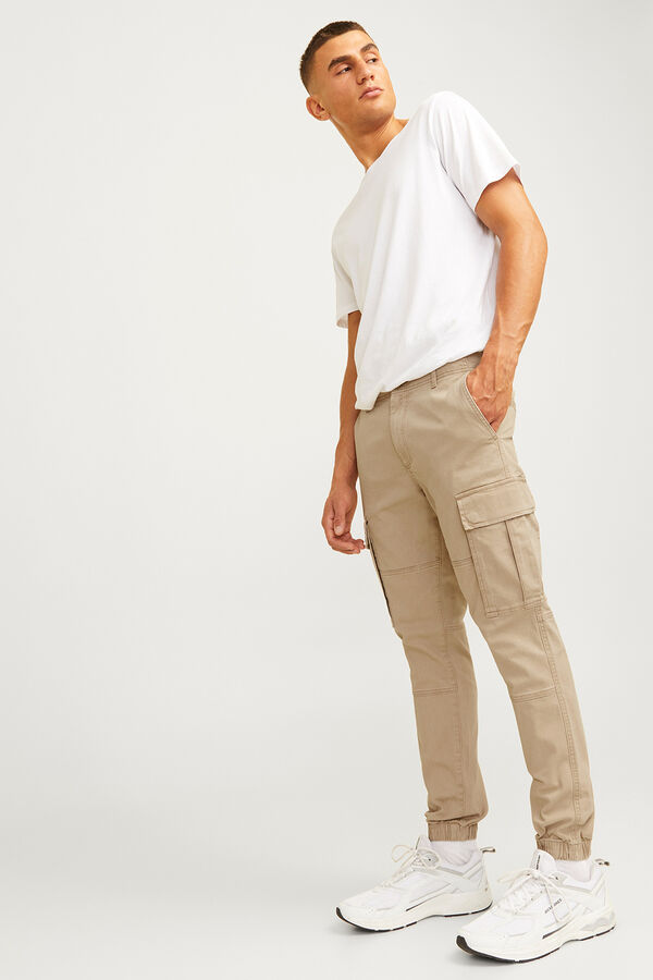 JJ REBEL Pantal&oacute;n cargo slim fit gris