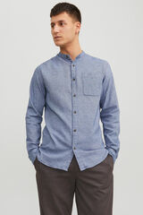 Springfield Comfort fit shirt with Mandarin collar plava