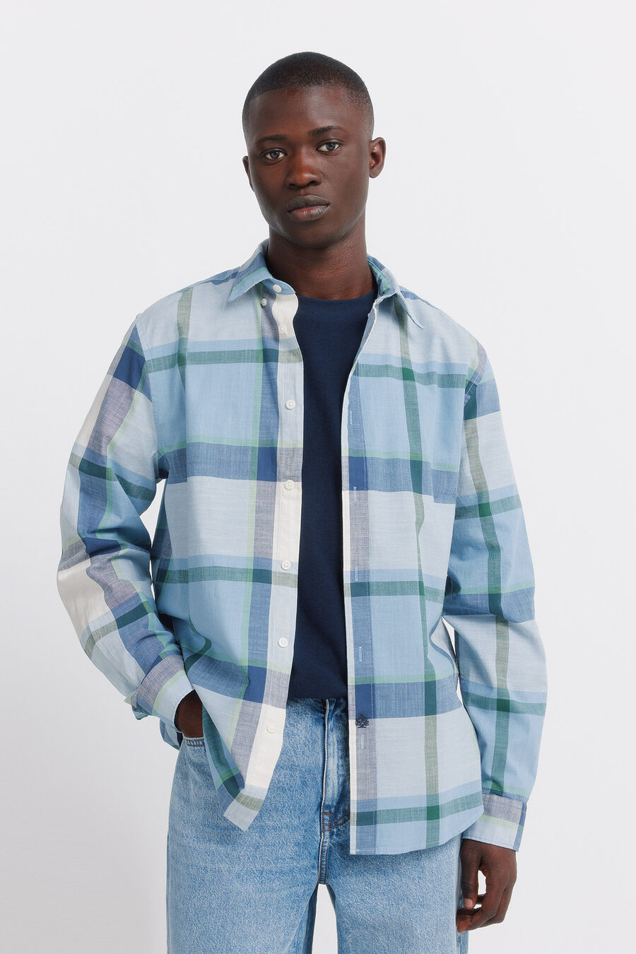 Camisa cuadros algodón ligero