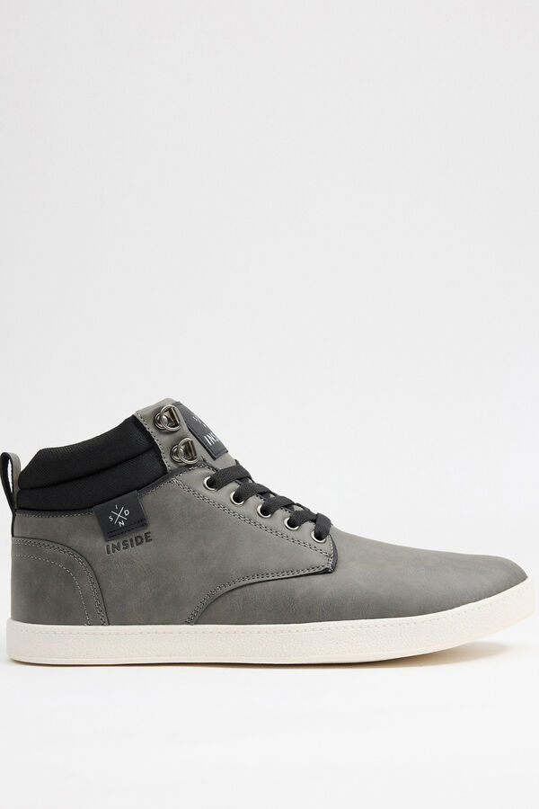 Springfield Sporty sneaker boots with padded collar grey