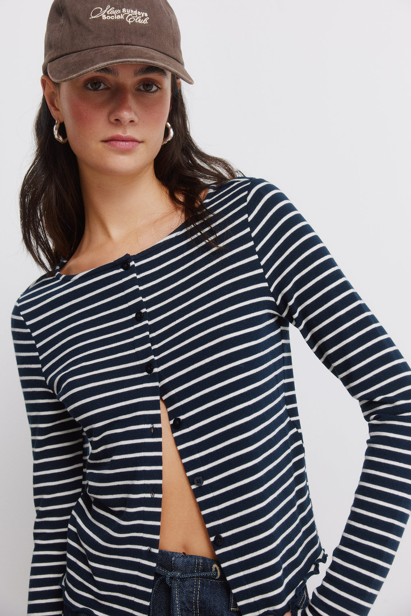 Springfield Striped T-shirt with buttons