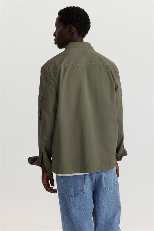 Springfield Washed pocket overshirt blue