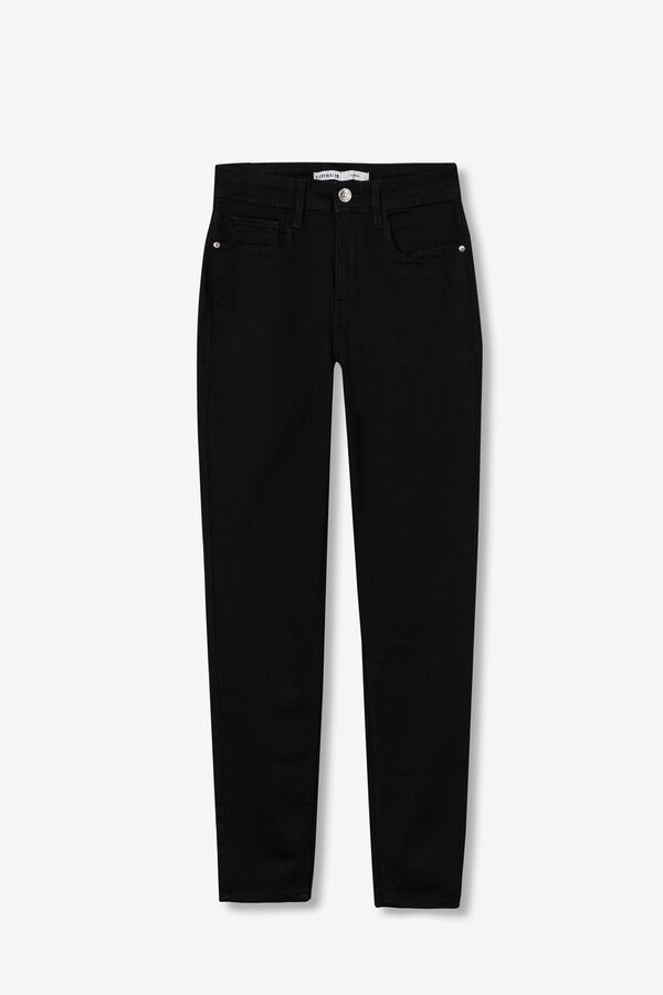 Tiffosi Cal&ccedil;a Jeans Skinny de Cintura Alta Lauren preto