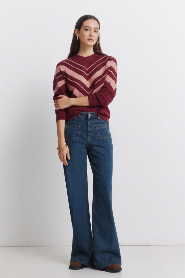 Springfield Chevron lurex jumper red