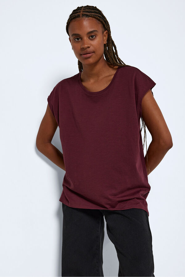 Noisy May Short sleeve round neck T-shirt pink