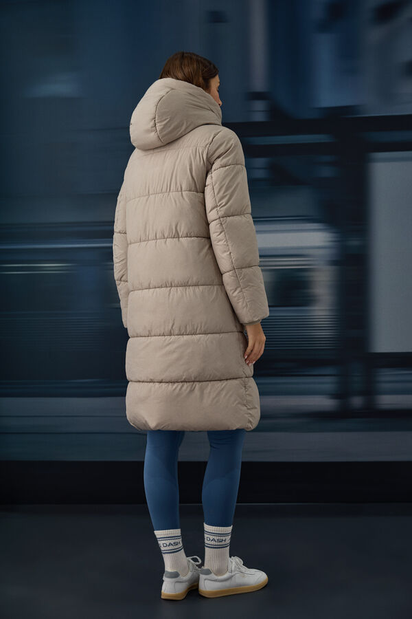 Springfield Veste longue matelass&eacute;e thermique &agrave; capuche nude