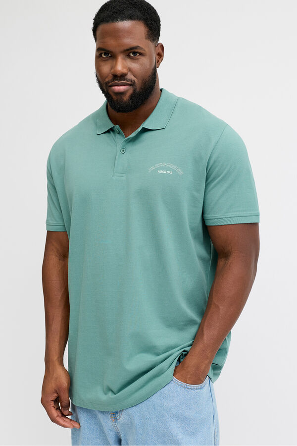 Jack & Jones PLUS Basic short sleeve polo shirt blue