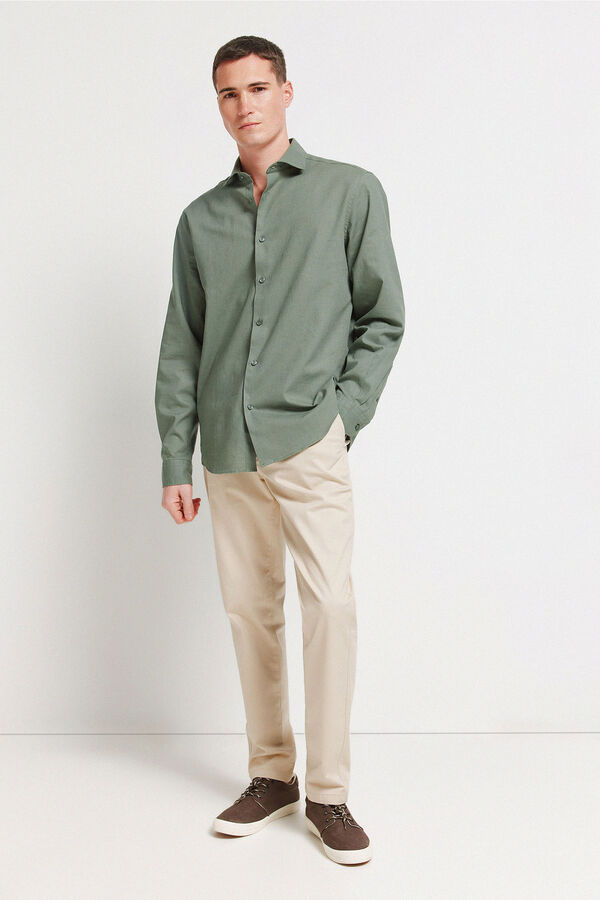 Springfield Linen dress shirt green