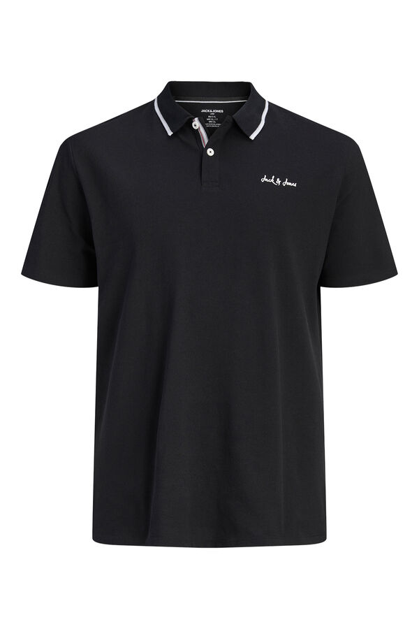 Jack & Jones PLUS Cotton piqu&eacute; polo shirt black