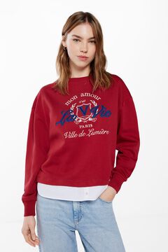 Springfield Sudadera "Mon Amour La Vie" burdeos