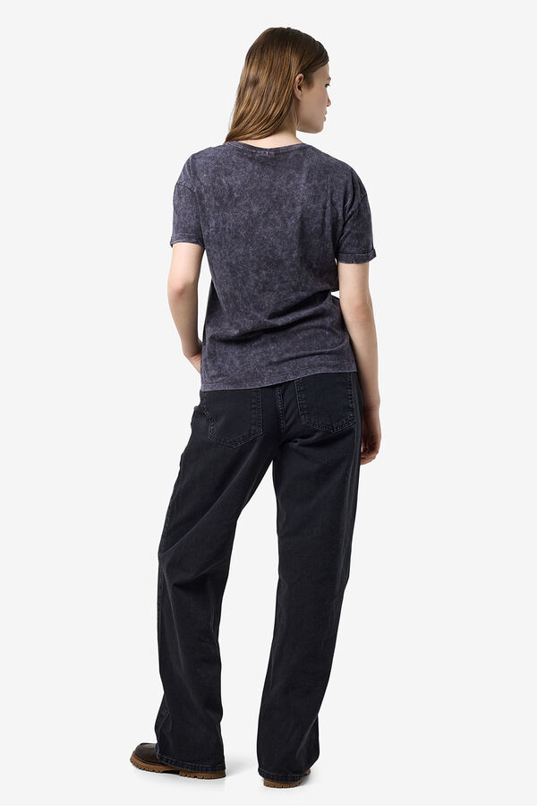 Noisy May Linen look T-shirt grey