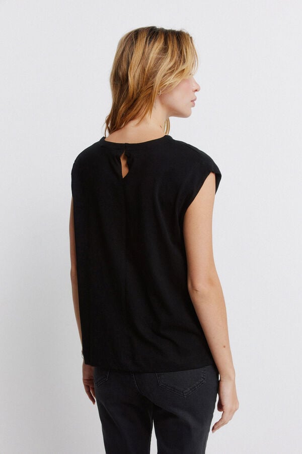Springfield Plain basic straight T-shirt black