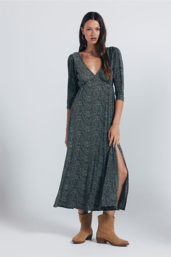 Springfield Midi haljina sa printom cvetića Kaki