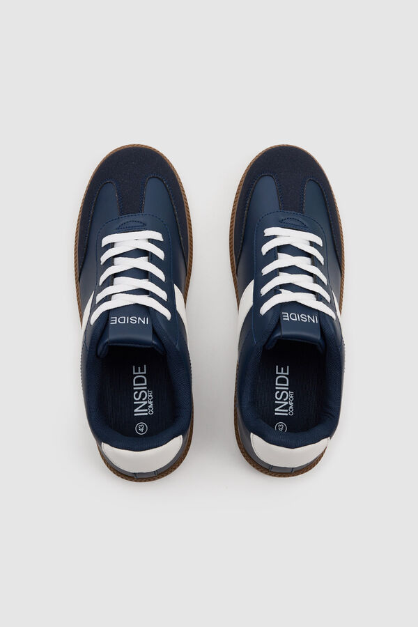 Inside Faux leather trainers blue