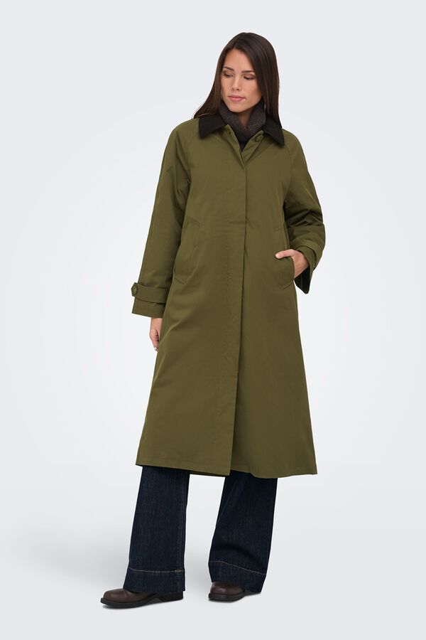 Only Abrigo estilo gabardina tostado