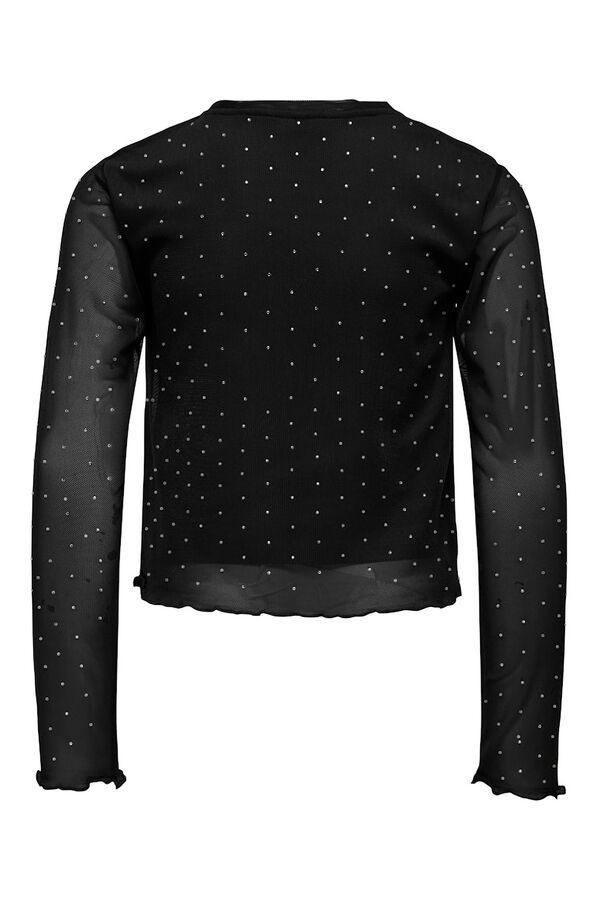 Only Girls Mesh top with sparkle detail noir
