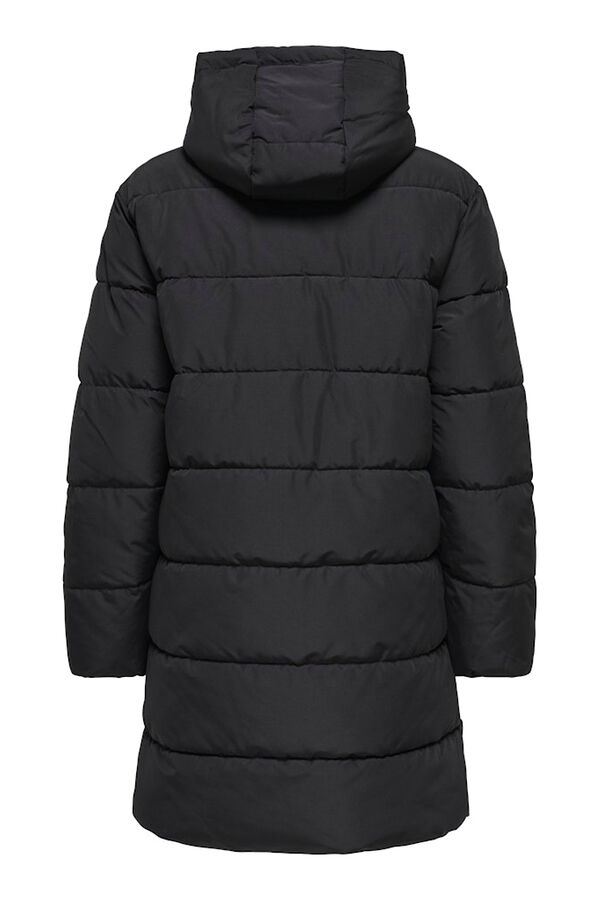Only Sobretudo longo acolchoado preto