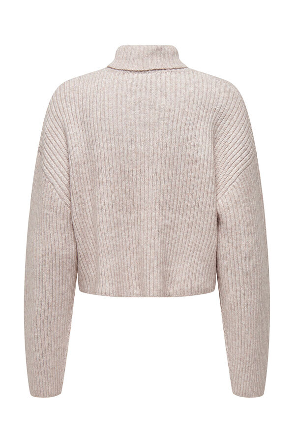 Only Jersey de cuello alto beige