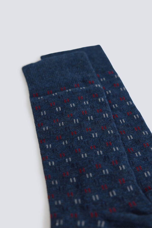 Springfield Long micro-embroidered sock blue