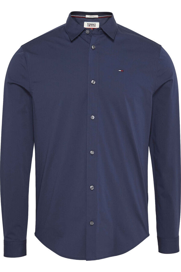 Tommy Jeans Slim stretch shirt blue