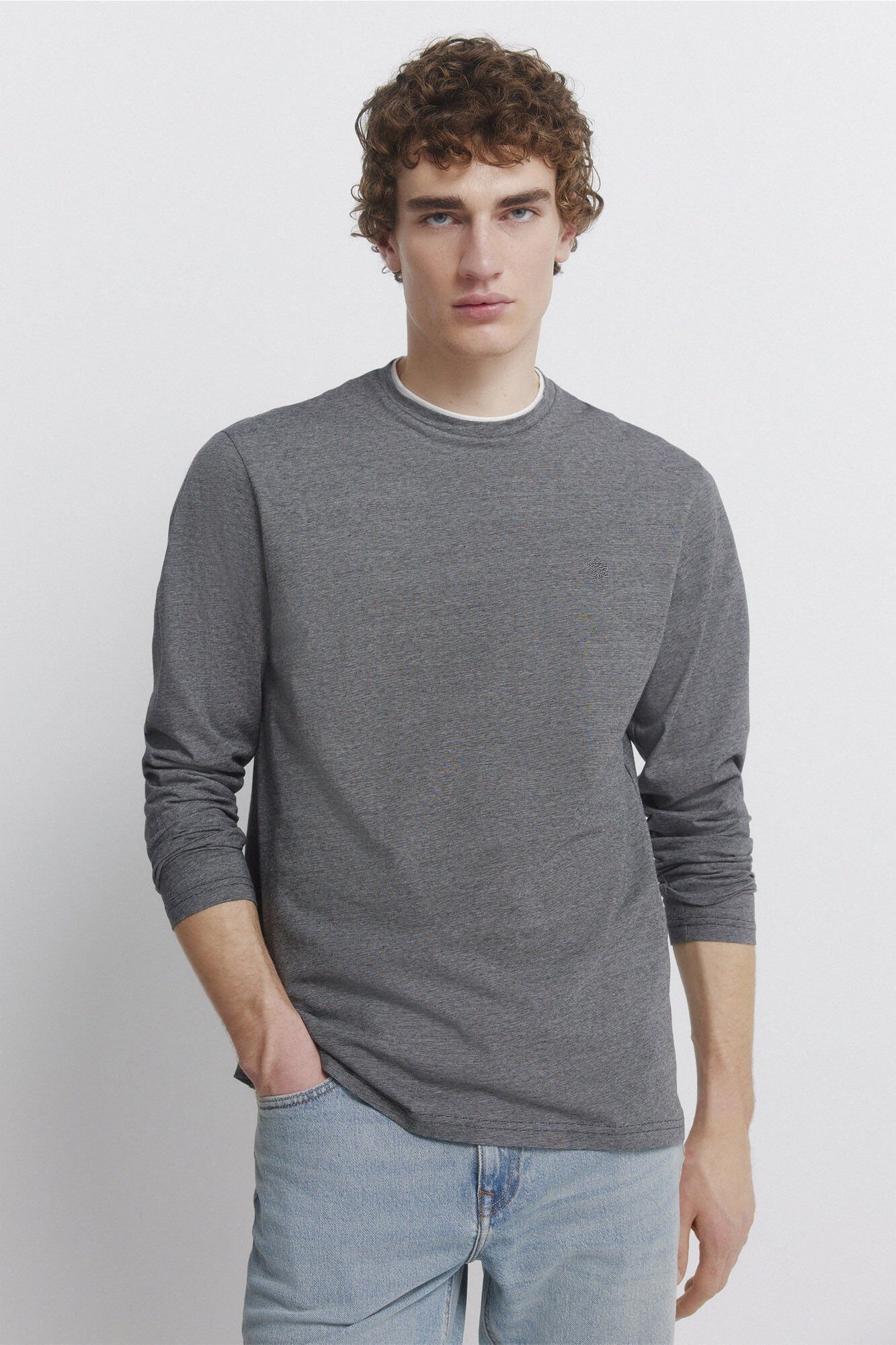 Springfield long sleeve T-shirt with double micro-stripe