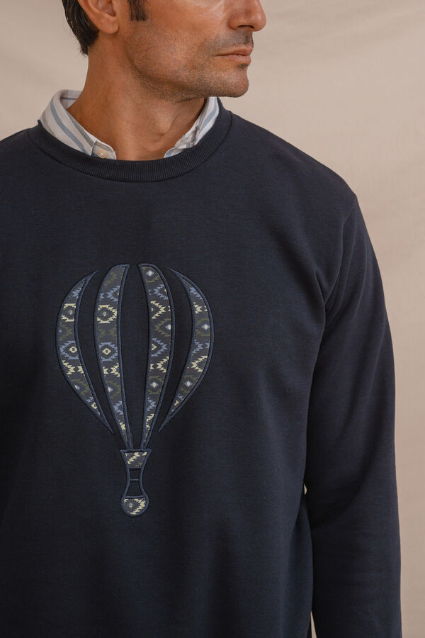 Celopman Sudadera con bordado frontal azul