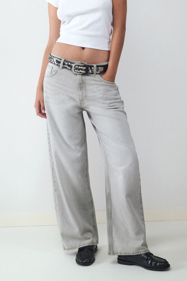 Balmohk Jeans wide leg loose gris