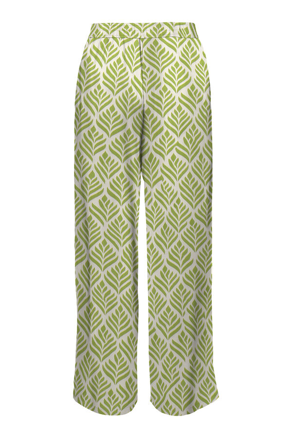 Springfield Printed wide-leg trousers gray
