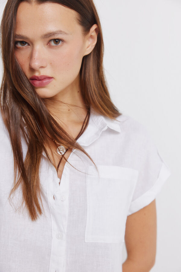 Springfield Cotton short sleeve shirt white