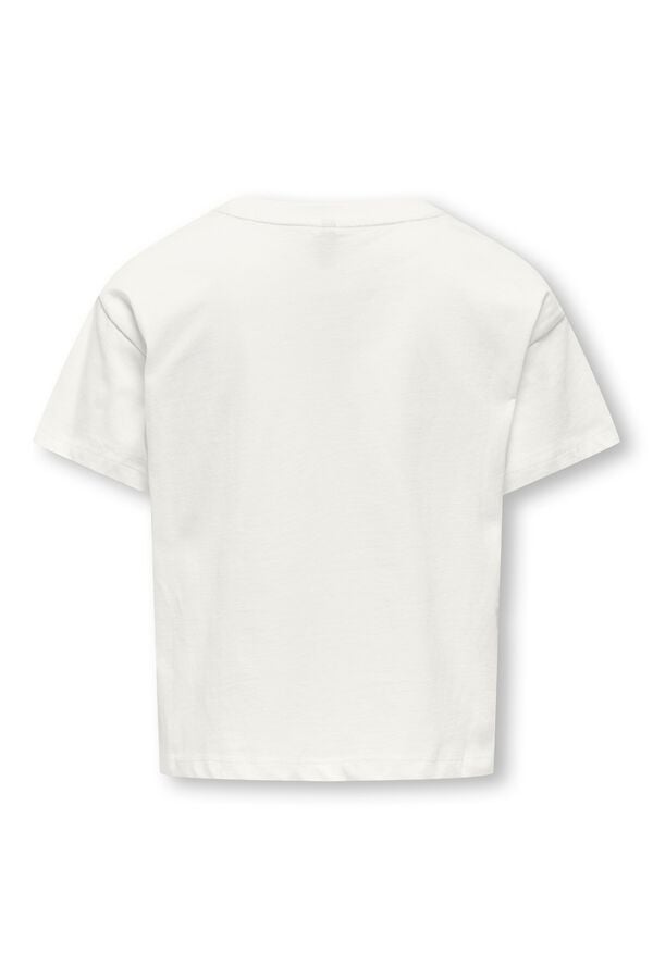 Only Girls Camiseta cropped manga corta blanco