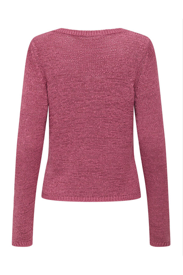 Only Jersey de cuello de pico rosa