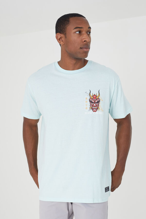 Springfield T-shirt oversize de manga curta mix azul