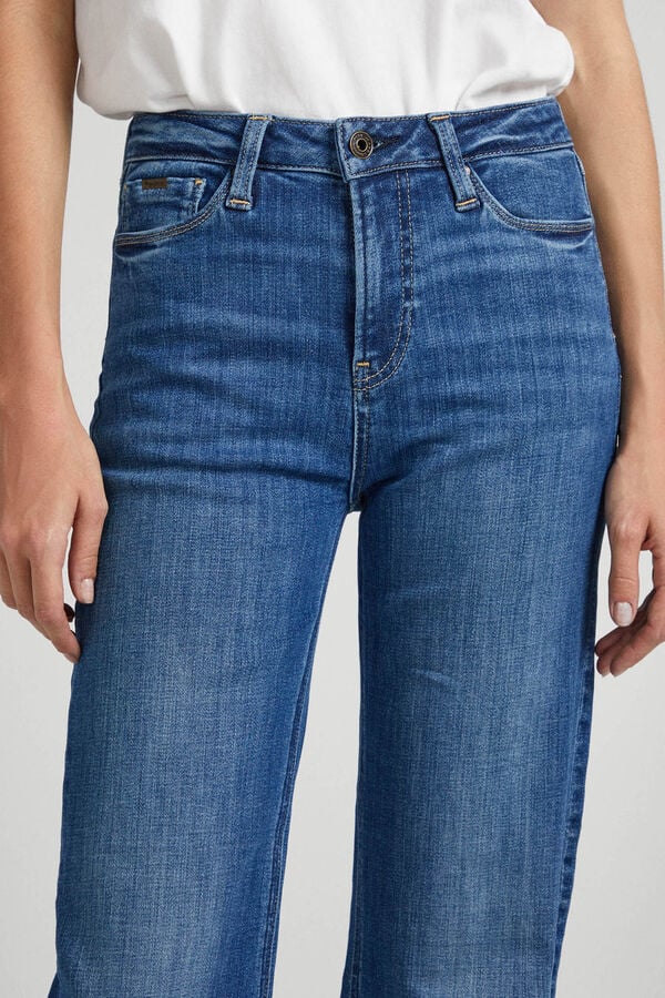 Springfield Jeans flare tiro alto azul medio