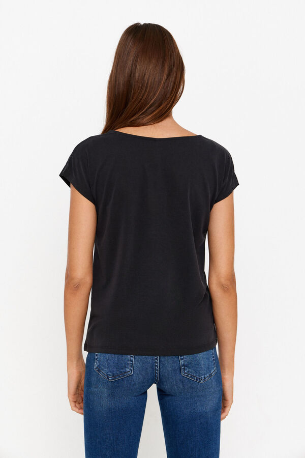 Springfield T-Shirt kurze Ärmel Modal schwarz