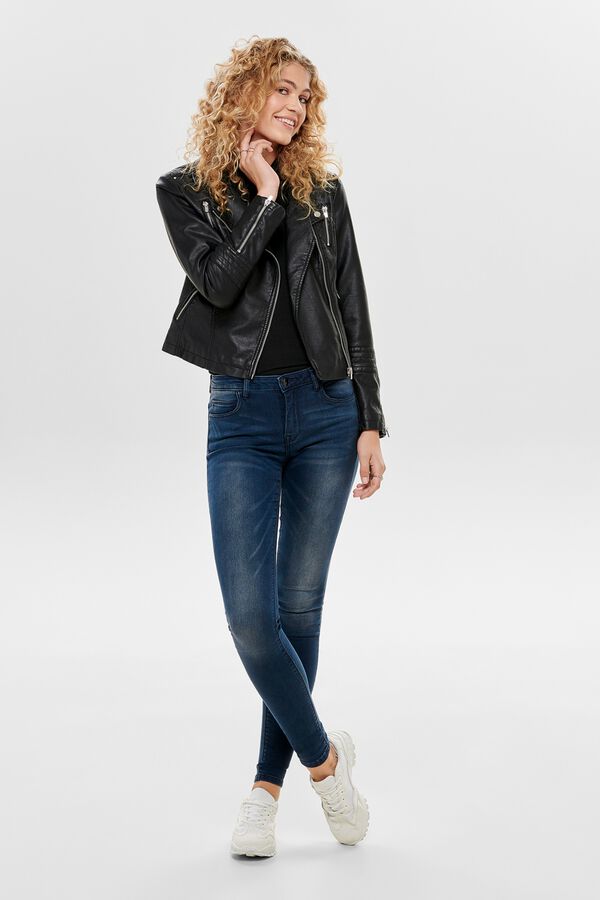 Only Vegan leather biker jacket black