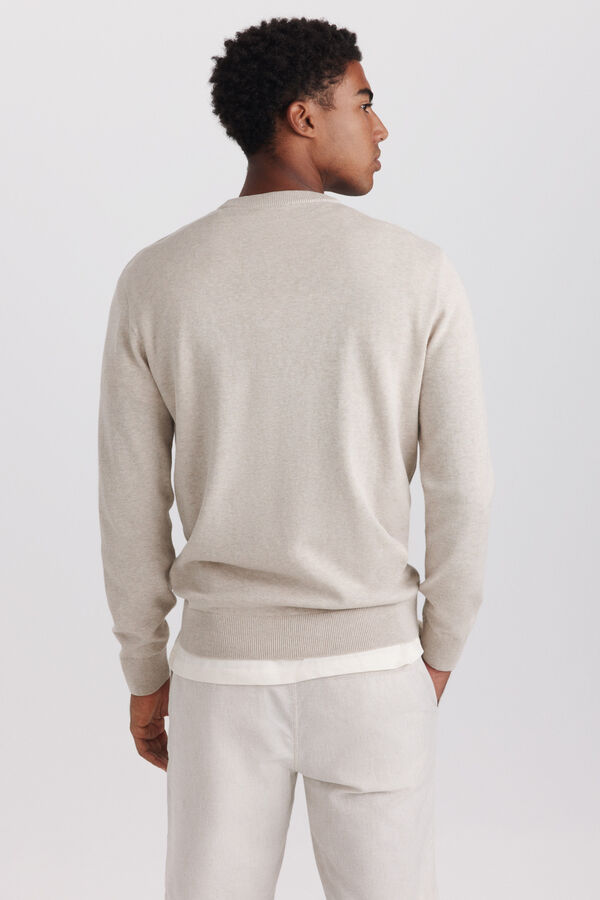 Springfield Basic round neck jumper nude