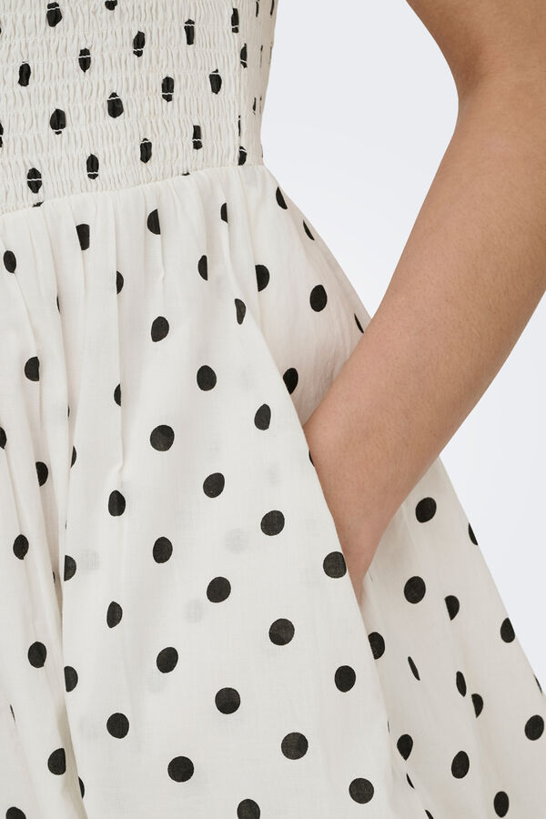 JDY Flared midi dress white