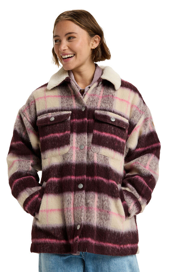 Roxy Camisa estilo camisa Sobretudo castanho