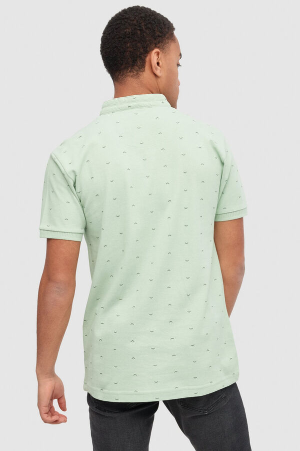 Springfield Mini print polo shirt green