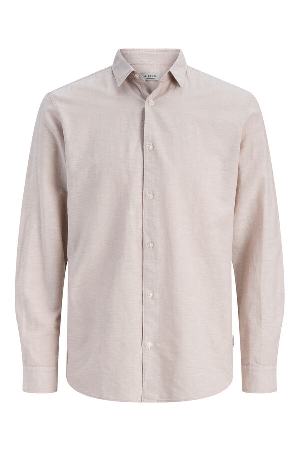 JJ REBEL Linen regular fit shirt grey